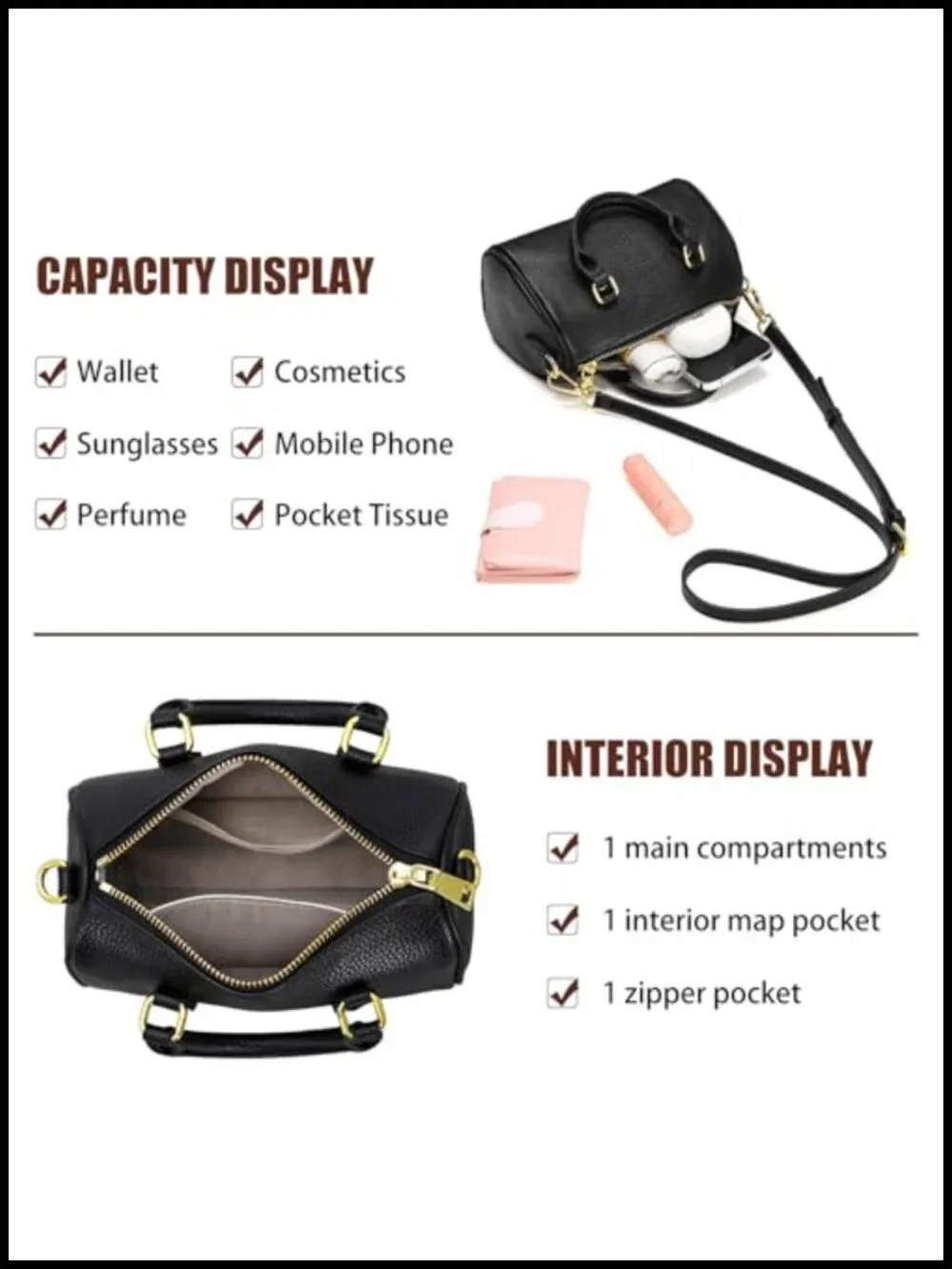 Quilted Faux Leather Crossbody Handbag Women Vegan Purse Satchel Top Handle